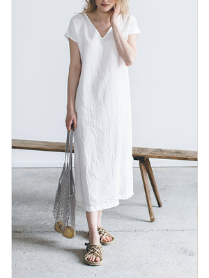 胖妹妹大码宽松显瘦遮肚亚麻