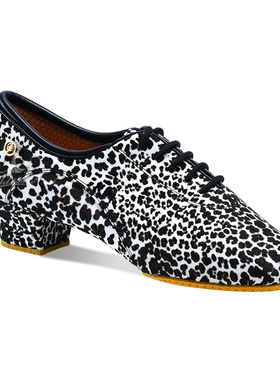 ADSdance女教师伦巴华尔兹进口练习进口豹纹专业舞鞋A1060