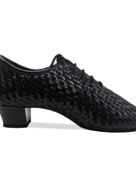 ADS男拉丁舞鞋成人高品质黑色恰恰比赛防滑漆皮Tony联名舞鞋T3066