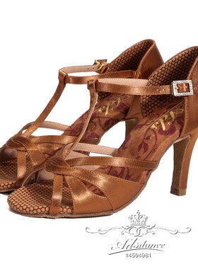 ADSdance女拉丁舞鞋成人伦巴恰恰抗菌防臭防滑舞鞋进口缎面MG2231