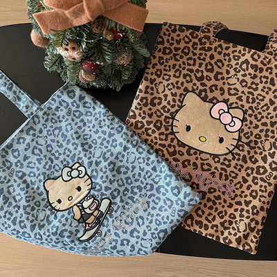 野家同款KT提花托特包购物袋33*41cm欧美风格帆布包环保袋ins袋子