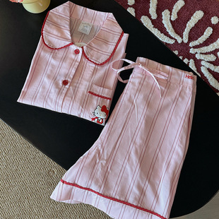 野家同款三O鸥KT 莱赛尔天丝春夏季睡衣女2025短袖短裤家居服套装