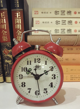金属机芯发条手动机械双铃学生老人钟滴答老式复古影视怀旧闹钟