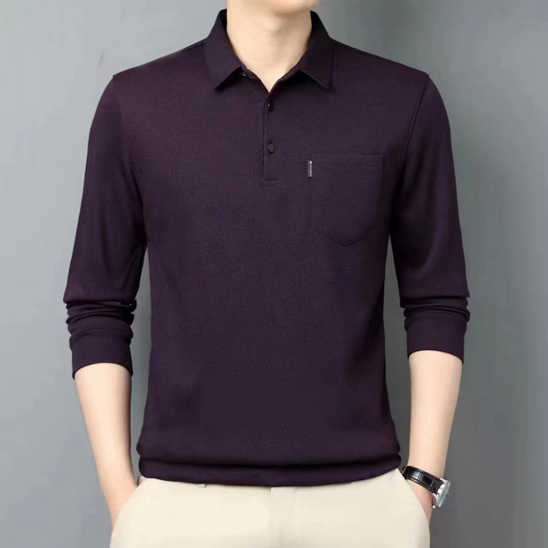 男士长袖羊毛体恤衫雪豹新款男衫