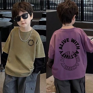 儿童长袖 2025春秋新款 T恤男女童纯棉上衣宝宝卡通印花打底