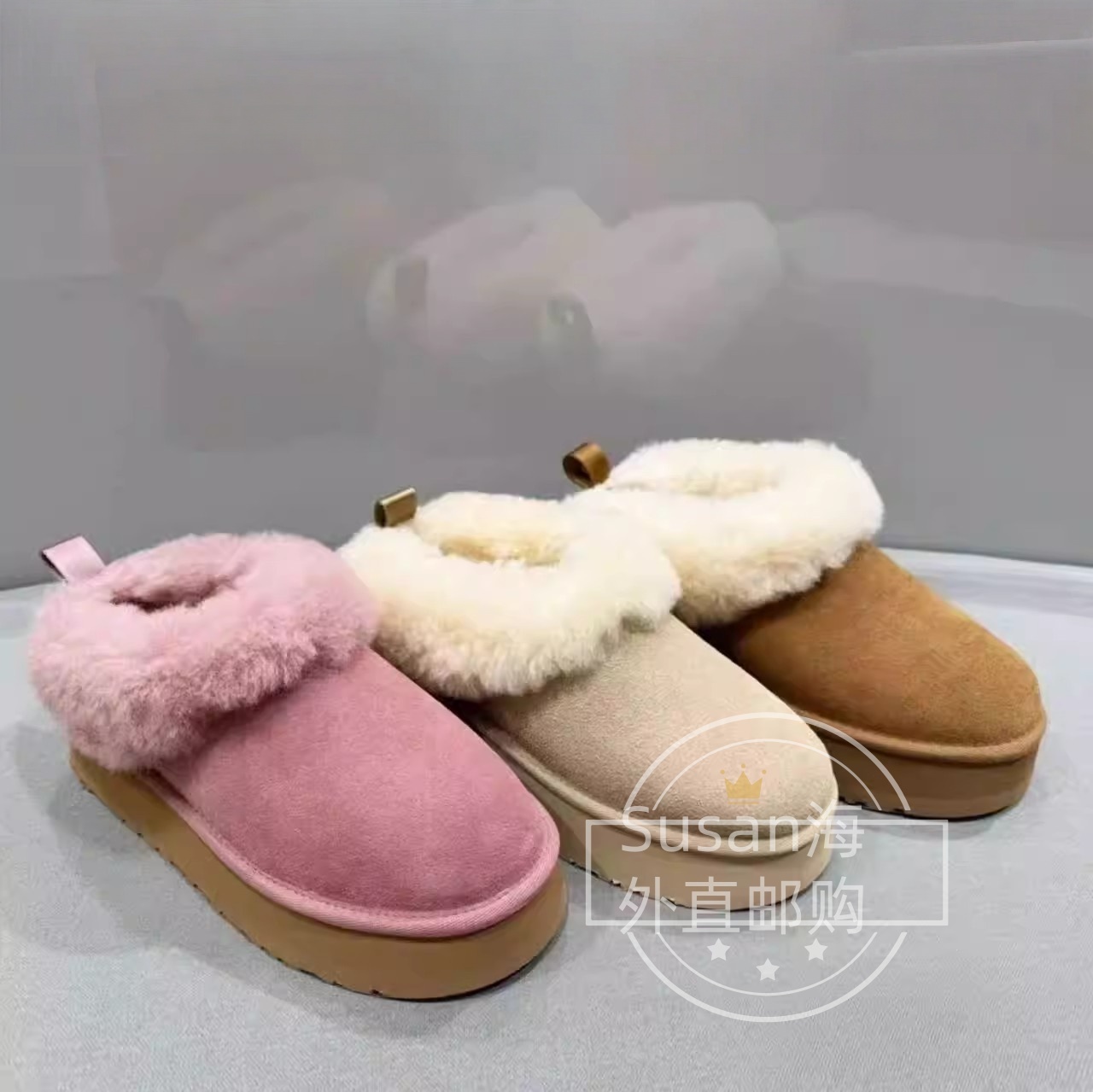 代购厚底塔茨勒毛毛女鞋雪地靴