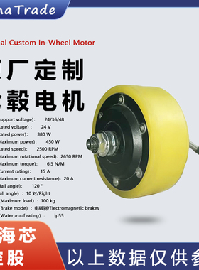 FomaTrade4寸半直径115胎宽42开档62双边直流无刷抛球机发球电机