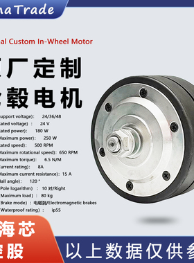 FomaTrade4寸半直径115胎宽42单边螺纹轴pu直流无刷轮毂电机马达