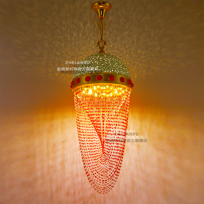 欧式复古浪漫酒店大堂复式楼KTV咖啡厅手工珠子土耳其装饰吊灯