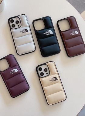 潮牌North Face北面雪山大孔羽绒服苹果iPhone手机壳15/14简约/13/12全包/11防摔/Promax保护套Kaws个性