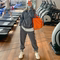 EUROPEAN AND AMERICAN LOOSE PLUS VELVET WARM OLD SPORTS COUPLE SUIT MEN AND WOMEN THE SAME PARAGRAPH KANYE KARDASHIAN SWEATER AND PANTS TREND