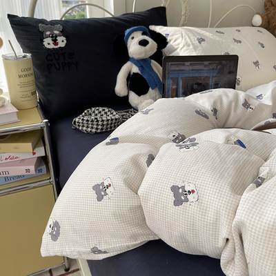 儿童男孩A类全棉双层纱四件套1.5