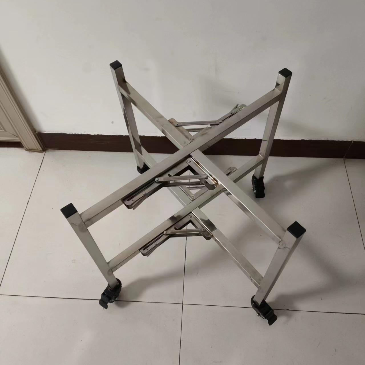 加厚不锈钢蒸笼推车可折叠包子馒头蒸笼架收纳汤桶架刹车落地托架图片