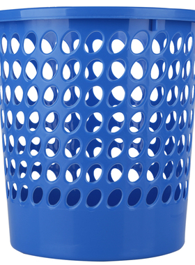 2个 9556得力蓝色圆形纸篓(直径240) 清洁篓 废纸框 办公家用纸篓