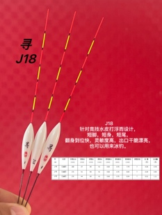 臻羽新款 寻 J18竞技比赛水皮打浮短漂17公分 竞技系列孔雀羽浮漂