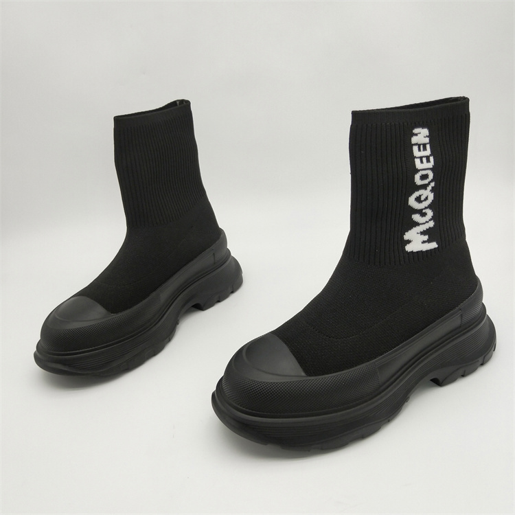 断码处理2024春秋新款真皮针织显瘦弹力袜子鞋轻便厚底增高女短靴