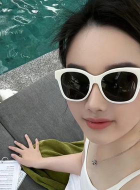 C家同款珍珠墨镜女高级感轻奢小香风太阳镜显瘦气质5482