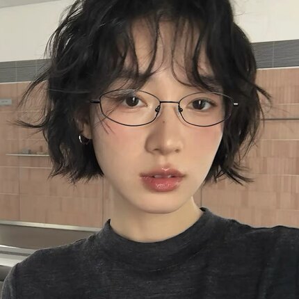 超轻金属细框近视眼镜女款可配高度数防蓝光高智感日系小窄框镜架