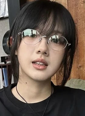 10克超轻钛/轻奢高智高级感千金日韩系新潮流猫眼镜框镜架近视镜