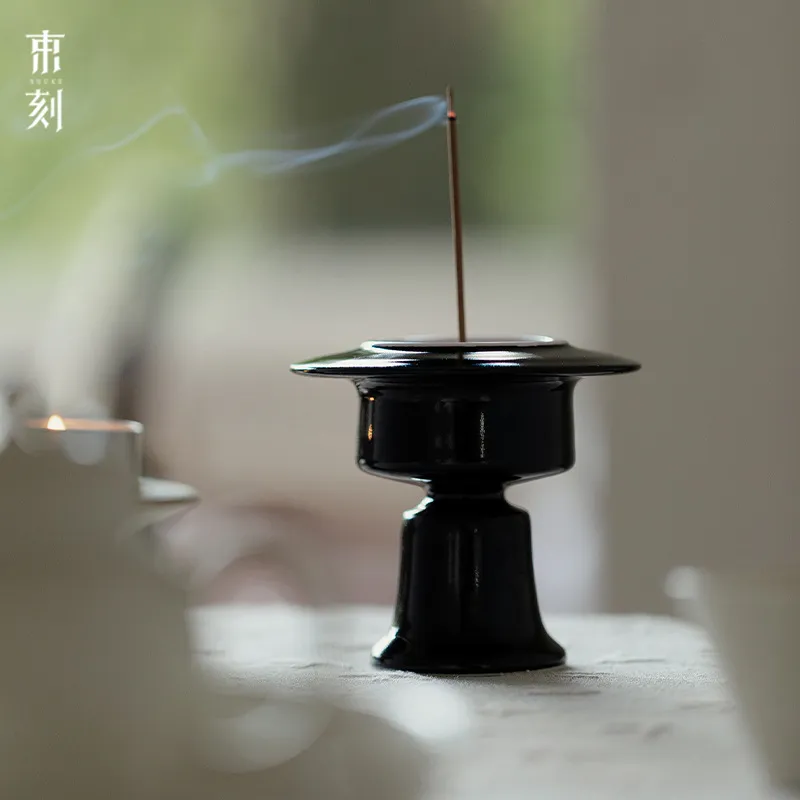 迷你陶瓷乌金黑行炉 茶室禅意香插香座香托家用小摆件线香炉,餐饮具,茶道/香炉,淘宝优惠券,粉丝福利购,淘宝优惠卷