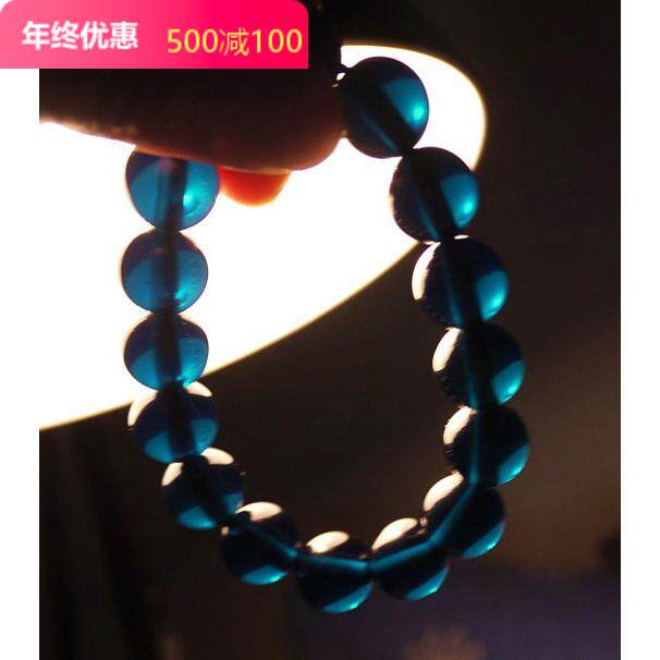 彩色中东蜜蜡镭射绿精灵手串14MM15棵变色款特价时尚饰品