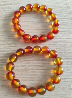 中东蜜蜡红黄双色苹果晶蜡手串特色个性饰品独家