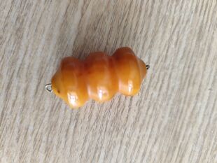 中东蜜蜡黄丝老蜜蜡镶银项链吊坠挂件饰品民 族风勒子路路通