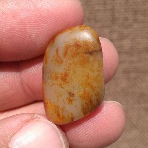 籽料原石手链天然桃花玉红皮