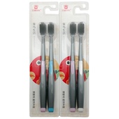 三金牙刷笨鸟生活强硬派酷洁牙刷软毛双支装 炭黑锥形刷毛柔软舒适