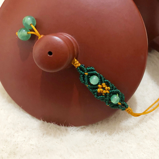 手工编织茶壶绳中国风复古小壶盖挂绳防摔西施壶石瓢壶通用杯盖绳