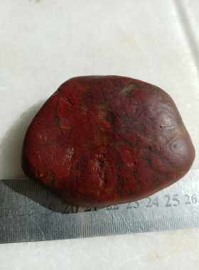 黑龙江鸡血红碧玉籽料奇石