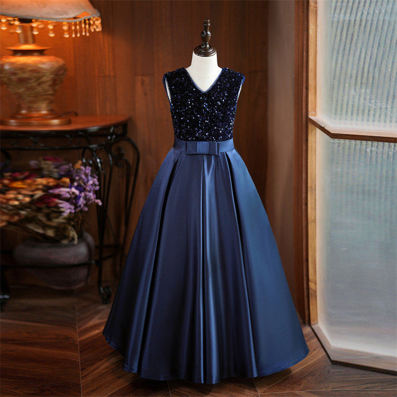 女童晚礼服轻奢小众高端钢琴演奏小提琴演出服主持人生日公主裙