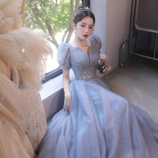 宴会晚礼服女2026冬季新款小个子名媛气质法式宴会礼服实体店货源