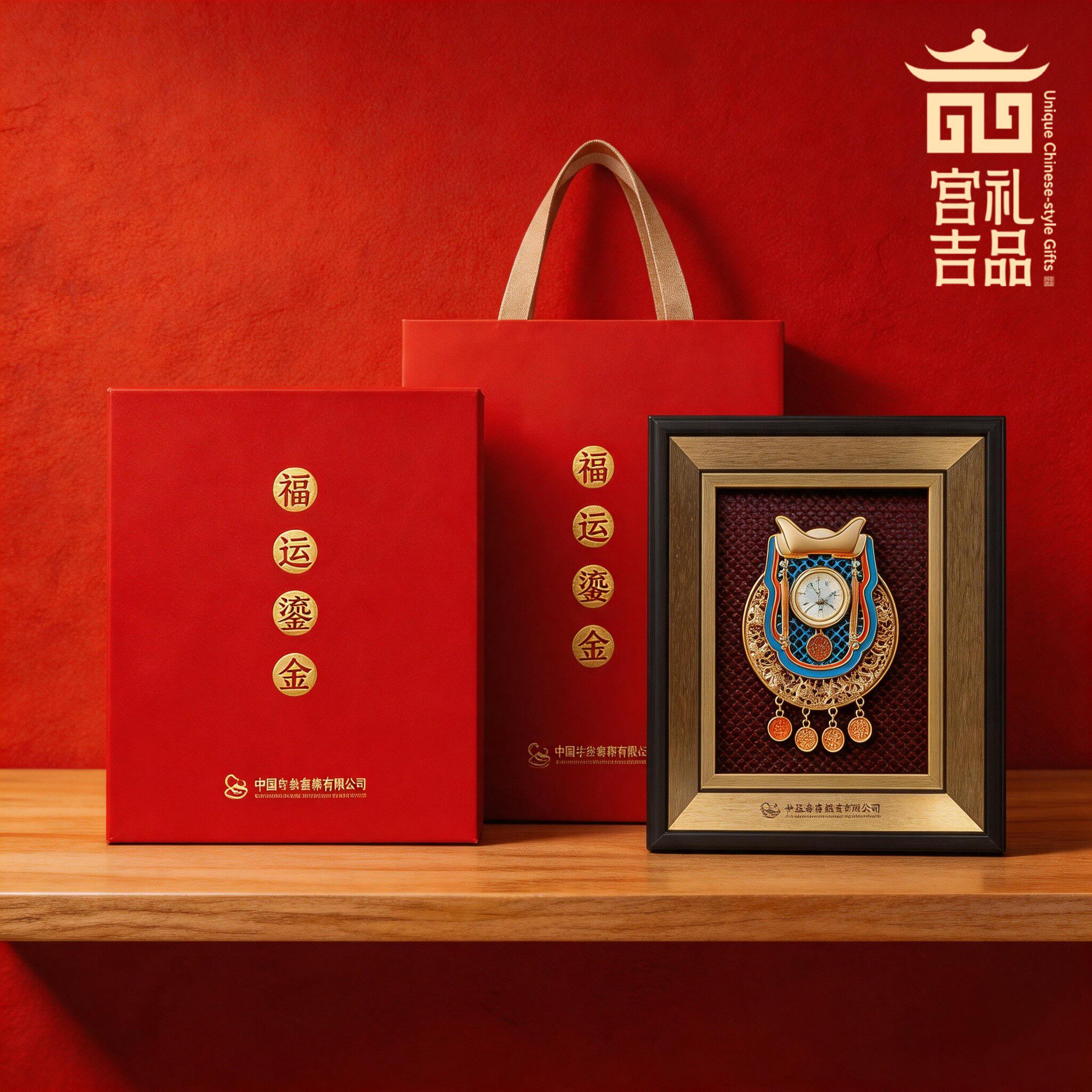 中国金币福运鎏金贺岁纳福磁吸机关十二生肖花丝摆件冰箱贴工艺画