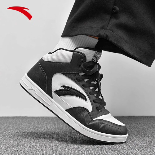 安踏高帮板鞋男鞋2025冬季新款