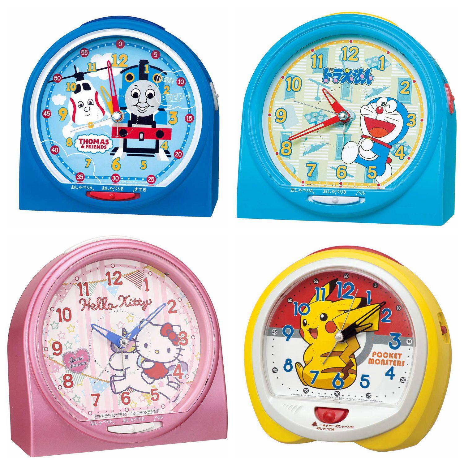 日本SEIKO精工托马斯火车皮卡丘KITTY 音乐儿童可爱卡通创意闹钟