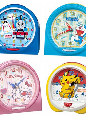 日本SEIKO精工托马斯火车皮卡丘KITTY 音乐儿童可爱卡通创意闹钟