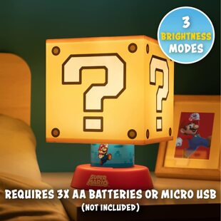 海外代购任天堂正品超级马里奥SuperMario问号台灯夜灯儿童礼物