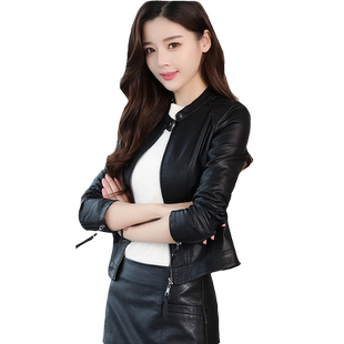 画艺比修身短款皮衣女皮夹克收腰2025秋季新款时尚皮外套皮裙套装