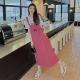 现货！设计感学生宽松休闲网红减龄背带裙9155-P105控158，女装连衣裙，浙宝125