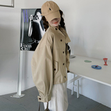 【新款】现货！卡其色小个子工装风衣短外套9601-P135-控198，女装风衣，浙宝125