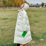 现货！新增长款！韩系简约拼色连帽长款服外套9095-P185-控268，女装棉衣/棉服，浙宝125