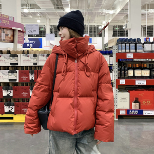 新款！已出货！红连帽羽绒棉服外套 9895-P165-控248图片