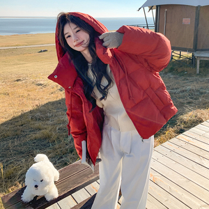 新款！已出货！红连帽羽绒棉服外套 9899-P165-控248图片