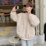 米白色小个子灯芯绒棉服外套女2023冬季新款韩版今年流行保暖棉衣，女装棉衣/棉服，浙宝125