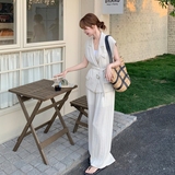 小香风高级感气质套装女2025夏季新款冷淡系休闲西装阔腿裤两件套，女装套装/套裙，浙宝125