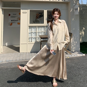 防晒衬衫吊带连衣裙套装女2025夏季新款温柔风绝美气质长裙两件套图片