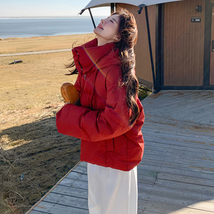 新款！已出货！红连帽羽绒棉服外套 9899-P165-控248图片