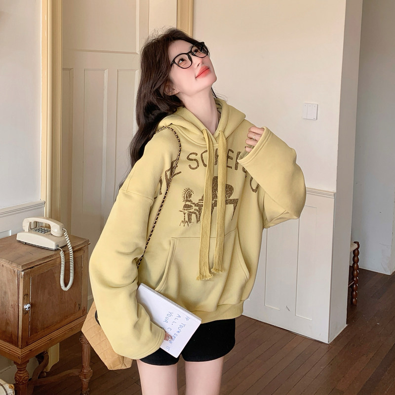 【新款】现货连帽抽绳印花卫衣外套2D003-2603-P135控218，女装卫衣/绒衫，浙宝125