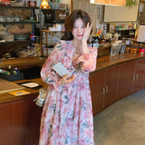 【新款】现货!！！浪漫法式碎花长袖连衣裙9871-P115-控168，女装连衣裙，浙宝125